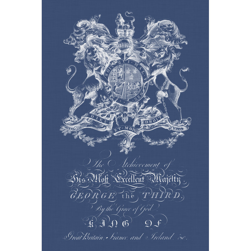 Heraldry On Navy I by Vision Studio - Print on Canvas, 30 cm H x 20 cm W, Wrapped Canvas