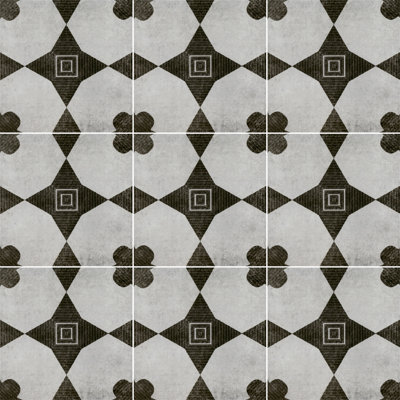 Amara 8" x 8" Encaustic Look Matte Porcelain Floor & Wall Tile