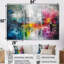 Vibrant Arcadia rétro arc-en-ciel - ensemble de décoration murale abstraite-108313862-108313864