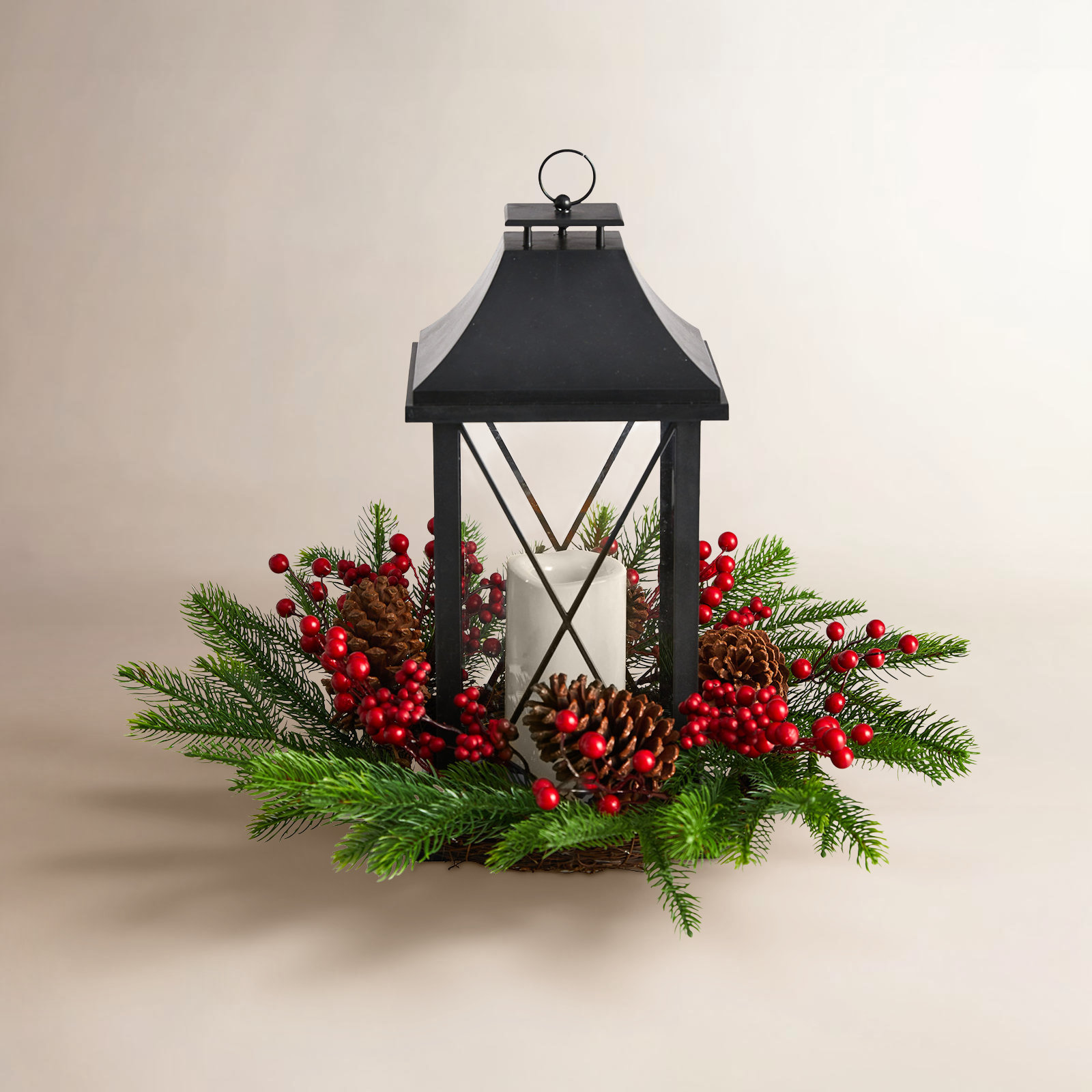 15'' H Tabletop Lantern with Candle Included