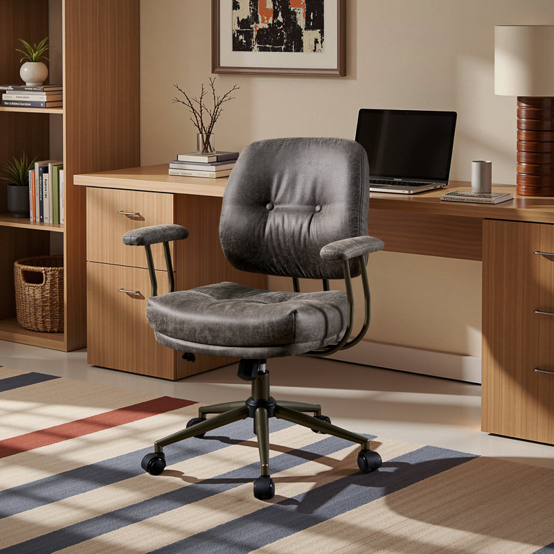Albaugh Ergonomic Office Chair Swivel Task Chair with Adjustable Gas Lift, Gray