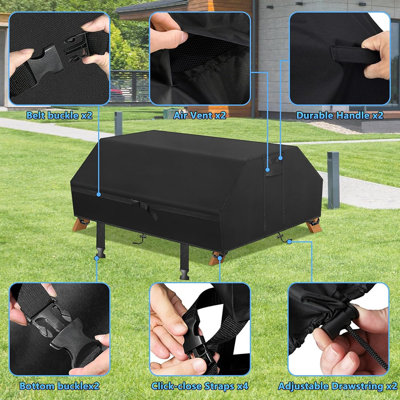 55 Inch Picnic Table Cover Heavy Duty Waterproof, 600D...
