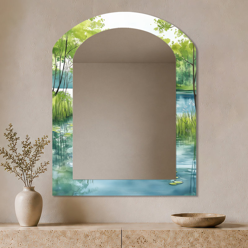 Miroir mural Farmhouse Arch - Spring Lake Light I, impression sur métal, 43" x 33"
