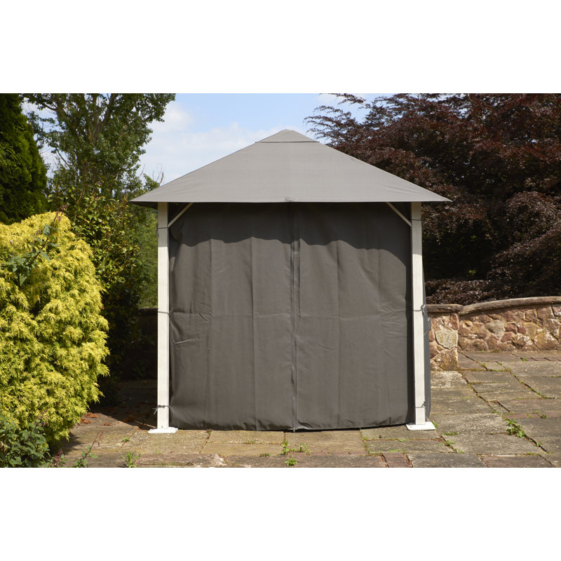 Steel Patio Gazebo, Grey, 260cm H x 300cm W x 400cm D