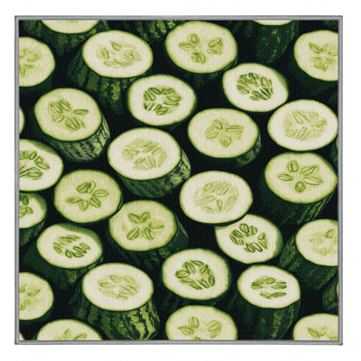 Washable Cucumber Slicing Vegetables Area Rug