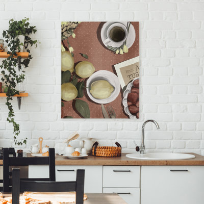 Café italien et toile de fruits, design par Anna Lischenko