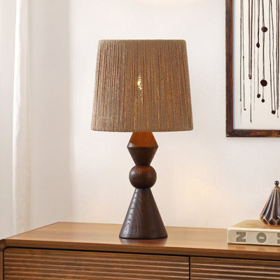Orbic Taper 23.5" Rustic Cottage Resin/Metal LED Table Lamp with Paper Rope Shade