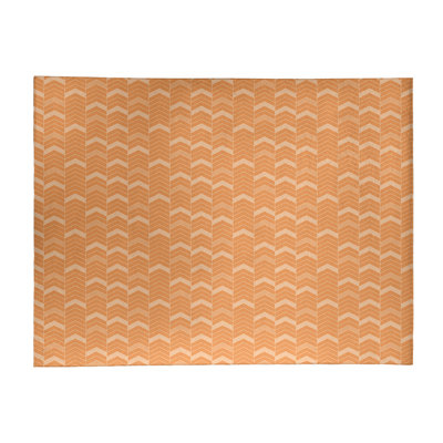 Tapis à chevrons à lignes monochromes orange/ivoire