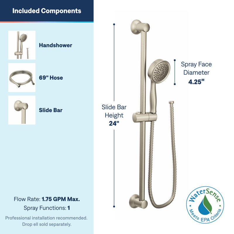 Full/Standard Handheld Shower Head, Brushed Nickel