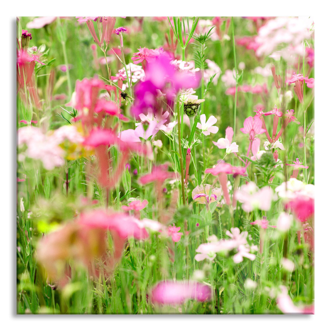 Glasbild Wundervolle Blumenwiese