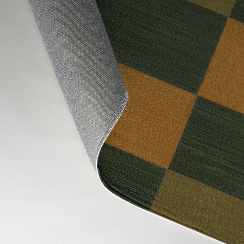 Tapis d'intérieur et d'extérieur à carreaux vert, Rectangulaire 3 pi x 5 pi