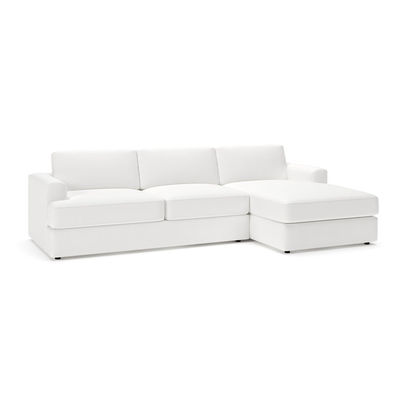 Cayden Sectional with Chaise, Bayou Off White Canvas, Right Hand Facing