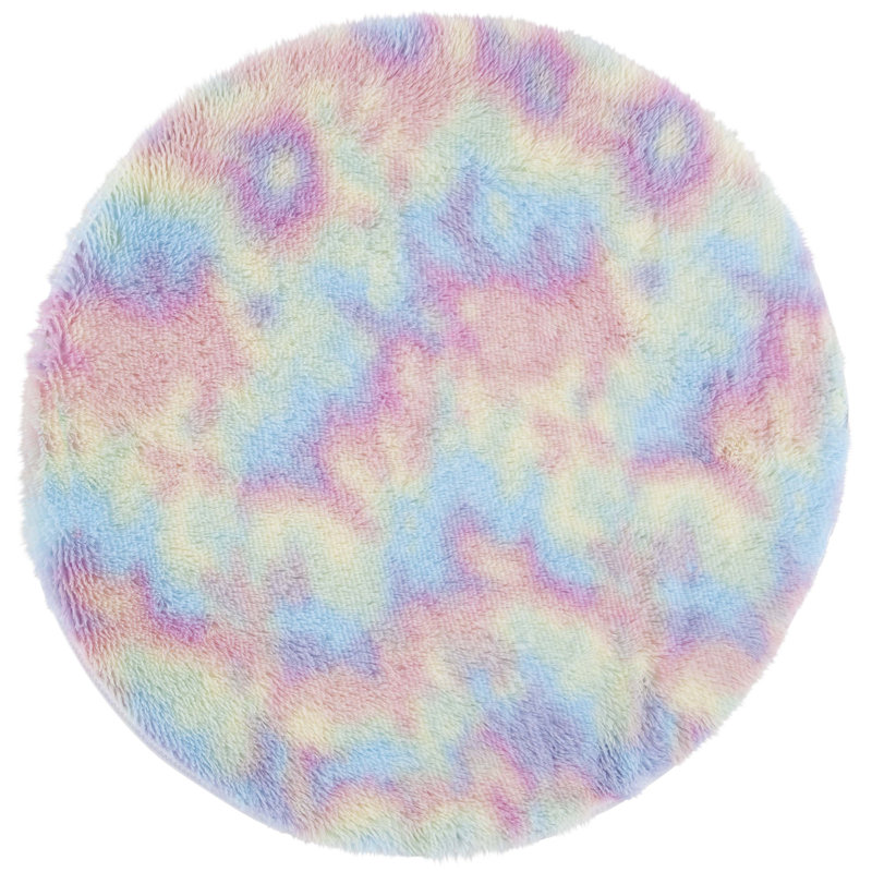 Zariyana Shag Performance Abstract Rug, Round 4'