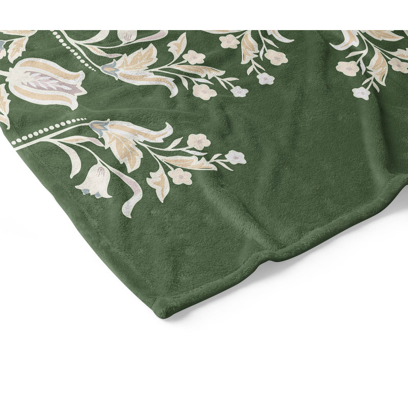 Jeté en polaire Rumi Velveteen, L 80 po x l 60 po, Vert