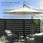Parasol de patio en porte-à-faux décalé avec lumières solaires, base-1003297639