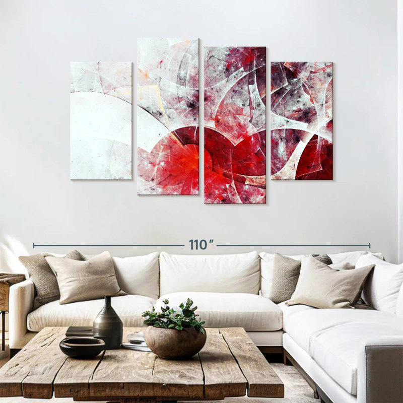 Avery Red Digital Abstract, 54" H x 84" W