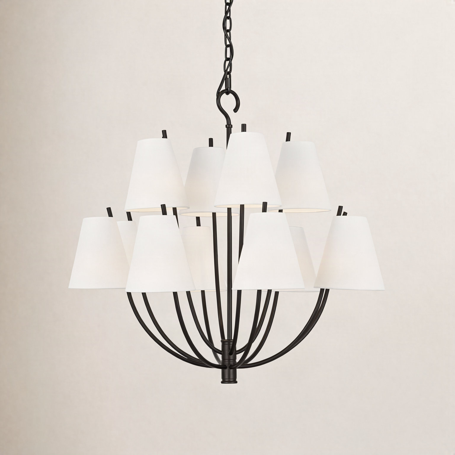 Reyes 12-Light Chandelier, Aged Iron, 116.63" H x 30" W  x 30" D