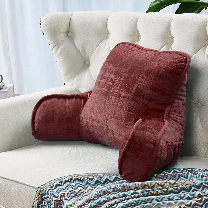 Housse et insert de coussin de lit texturé en velours, Rouge vin