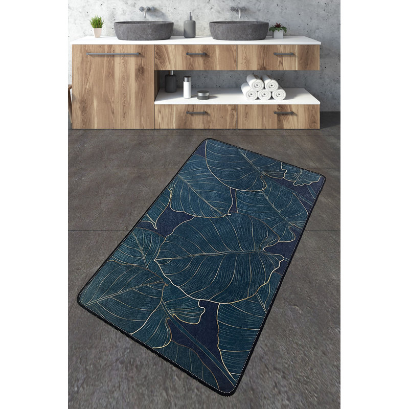 Tapis de bain antibactérien, antidérapant, 2,3 x 4,0 pieds | 100% polyester, hauteur des poils: 0,4 pouce, 20,5 oz / pied carré | Lavable à la machine, facile d'entretien, parfait pour la sécurité et le confort de la salle de bain | Durable et élé