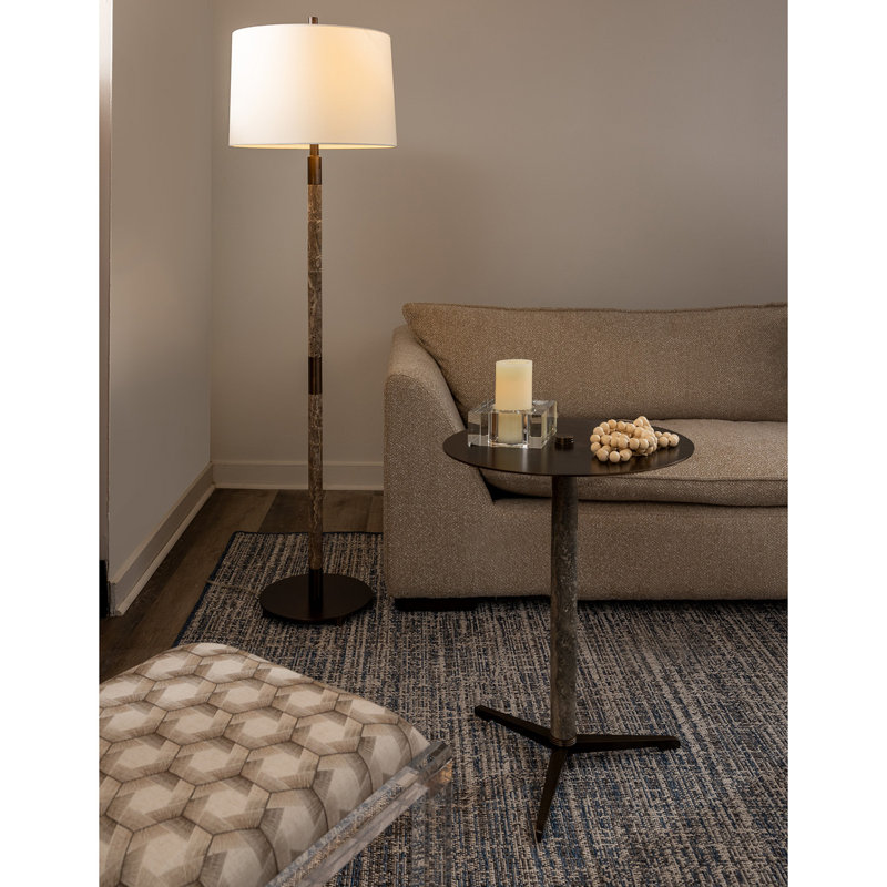 Tivoli Floor Lamp, Natural/Aged Brass