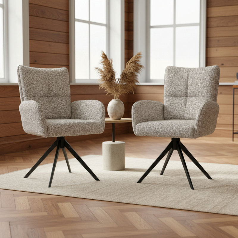 Cosner Upholstered Dining Chair, Ivory