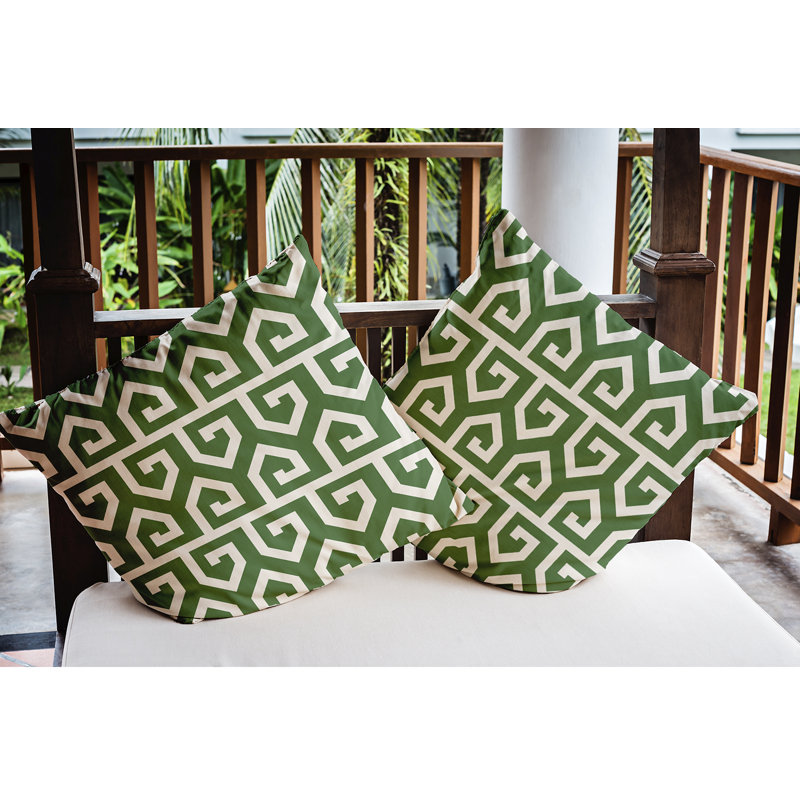  Outdoor Square Pillow Cover and Insert, Green