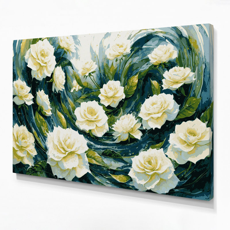 Botanical Gardenias Beige Canvas Wall Art, 16" H x 20" W