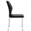 Mai de 4 chaises de salle à manger en polyuréthane noir à haute résilience avec pieds en métal argenté, conception à rayures verticales, bonne capacité de soulagement de la fatigue-121107599-121107600-121107603
