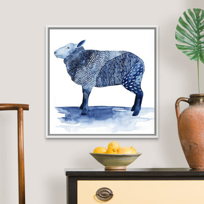 " Cobalt Farm Animals III " by Grace Popp Painting Print