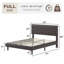 Structure de lit double en similicuir brun pleine grandeur-107876990