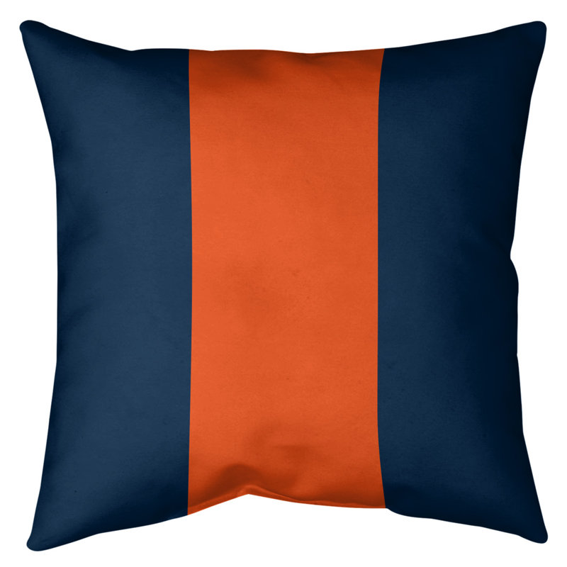  Indoor/Outdoor Throw Pillow, 18" x 18", Navy/Orange