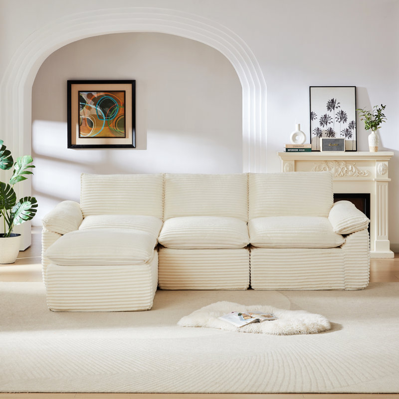 Canapé moderne pour salon, appartement et bureau, White
