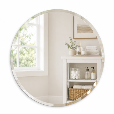 Beveled Frameless Bathroom Vanity Wall Mirror