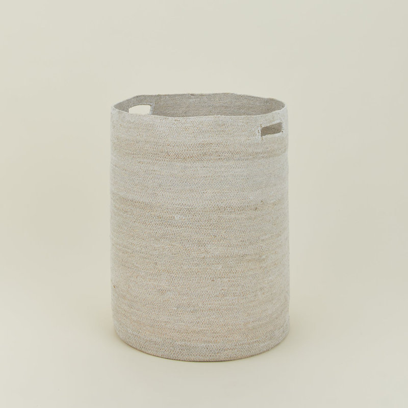 Laundry Hamper with Handles, White