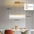 5-Light  Rectangular Linear Chandelier with Clear Textured Glass Tubes