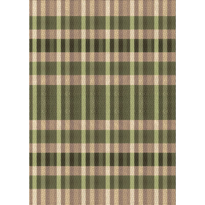 Tapis brun en laine à carreaux Grier