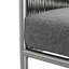 Fauteuil club avec cadre en aluminium, à oreilles en corde tressée argent et gris, 29 po Profondeur, largeur de 27,5 po, hauteur de 24,08 po, pivotement de 20,62 lb