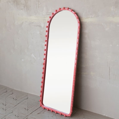 Wood Ball Framed Wall Mirror