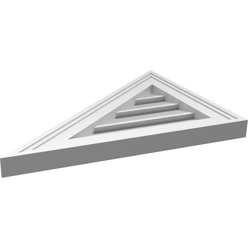 Triangle Left Side Surface Mount Urethane Functional Gable Vent Pitch, Primed, 16.625" H x 20" W x 1.5" D