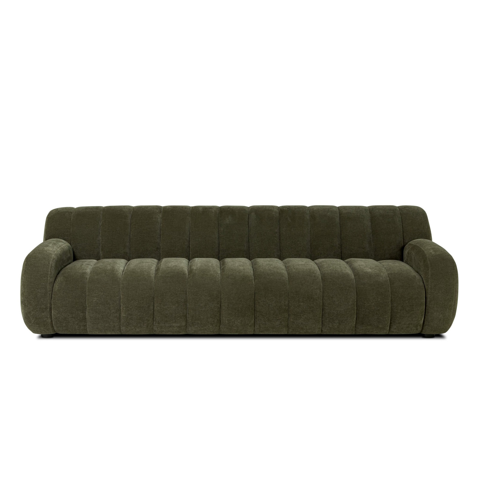 Flora 104" Channel Tufted Sofa, Malmo Olive Velvet