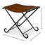 Mozambique Leather Accent Stool