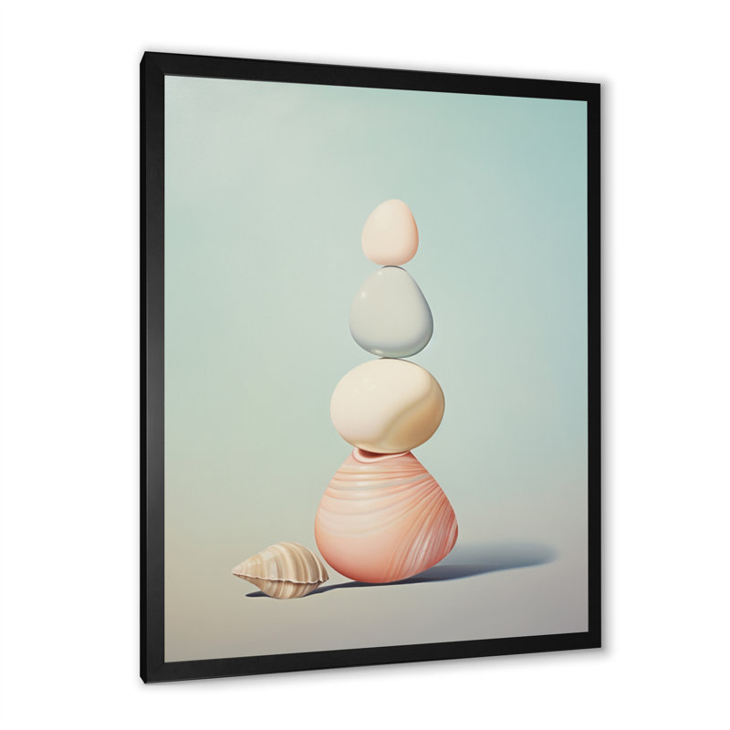 Impression sur toile Lashonn Seashell, H 44 po x l 34 po x P 1,5 po, Cadre photo noir