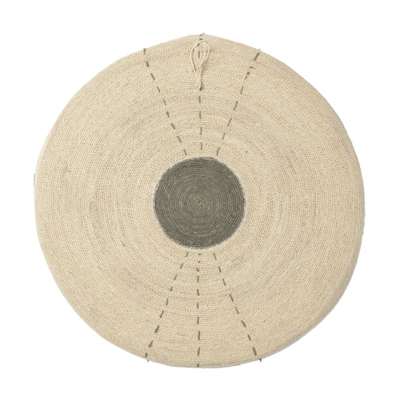 Sundial Seagrass Round Wall Art, Teal, Brown/Teal