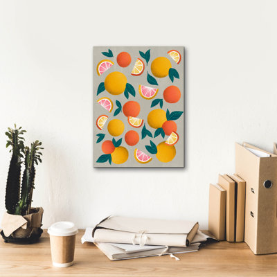 Toile épique Graffiti «Citrus» par Elizabeth Caldwell, 12 po x 16 po