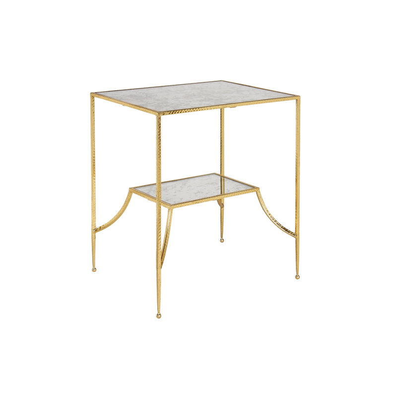 Lyon Glass Frame End Table with Storage