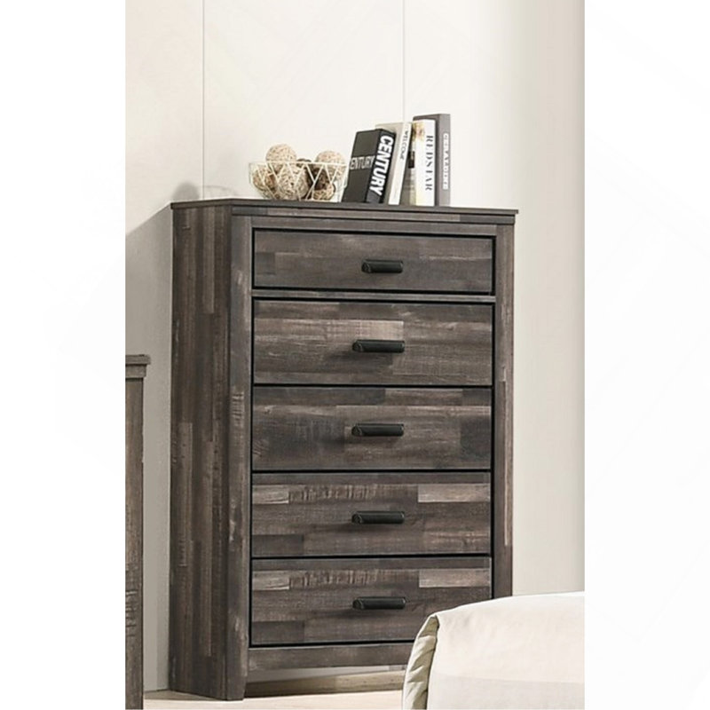 Mobilier de chambre à coucher 1 tiroir 1 pièce Rustic Contemporary, Brun