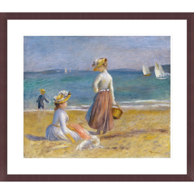 «Chiffres sur la plage» par Pierre-Auguste Renoir - Impression giclée encadrée, H 23,5 po x l 26,94 po