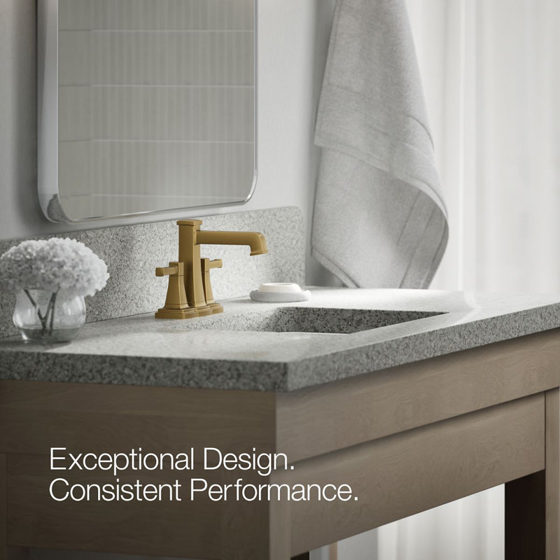 Riff Centerset Bathroom Sink Faucet, 1.0 GPM, Brushed Moderne Brass