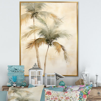 Rétro palmiers tropicaux rétro sur toile
