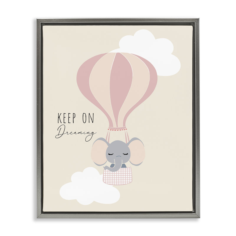 Cadre flottant Inspiring Keep On Dreaming, design par Chen Alyesh, Cadre flottant gris lustré, H 21 po x l 17 po